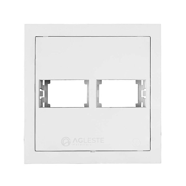 PLACA P/ 2 MODULOS COM SUPORTE 4X4 - DICOMPEL EKRON BRANCO
