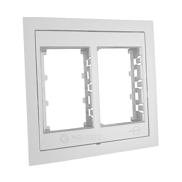 PLACA P/ 6 MODULOS COM SUPORTE 4X4 - DICOMPEL EKRON BRANCO