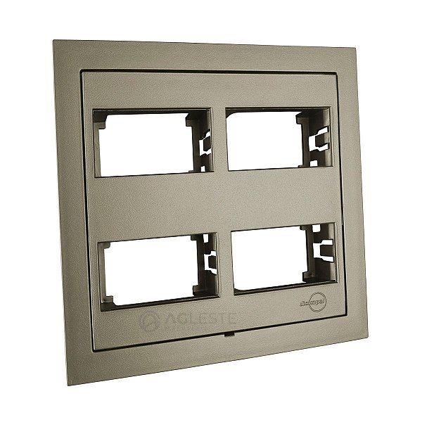 PLACA P/ 4 MODULOS COM SUPORTE 4X4 - DICOMPEL EKRON FENDI