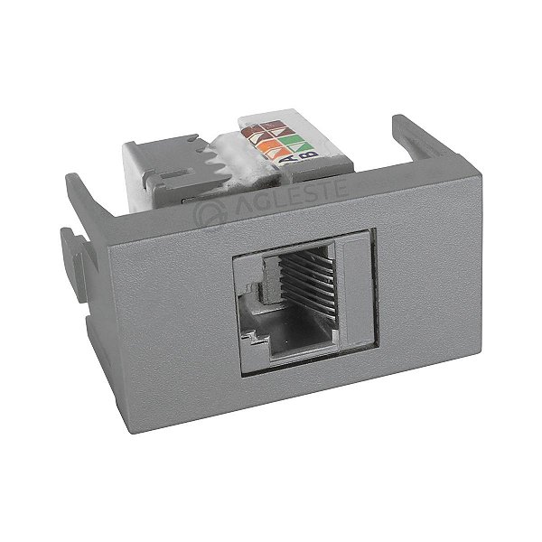 MODULO ENTRADA RJ45 CAT5 (REDE INTERNET) -  EKRON CINZA