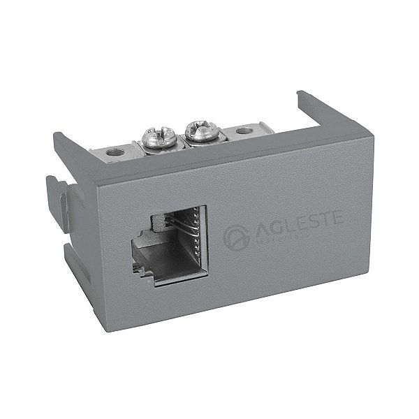 MODULO ENTRADA RJ11 (TELEFONE) - DICOMPEL EKRON CINZA