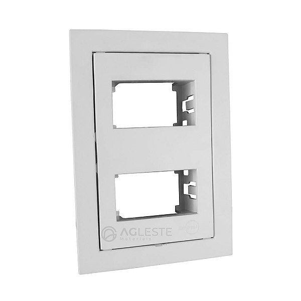PLACA P/ 2 MODULOS SEPARADOS COM SUPORTE 4X2 - EKRON BRANCO