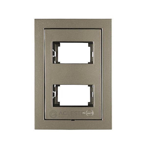 PLACA P/ 2 MODULOS SEPARADOS COM SUPORTE 4X2 - EKRON FENDI
