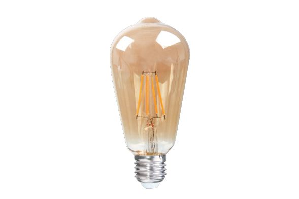 PERA VINTAGE 400LM 2400K ST64 BASE E27 4W(VIDRO AMBAR) - PIX