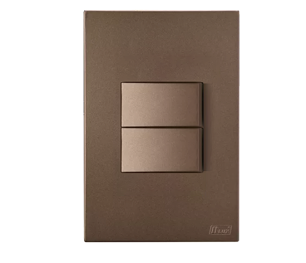 CJ INTERRUPTOR DUPLO PARALELO JUNTOS COM SUPORTE 4X2 - RECTA COBRE CORTEN SATIN FOSCO - BRS16306-6CC