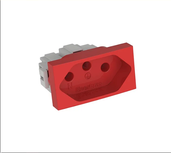 MODULO TOMADA 20A - ENERBRAS DUBAI VERMELHO