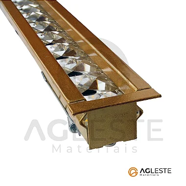 ALIANÇA LINEAR MODULAR 100CM 3000K 15W EMBUTIDO DOURADO - DNA - PERFIL-EMB-1000-DOU