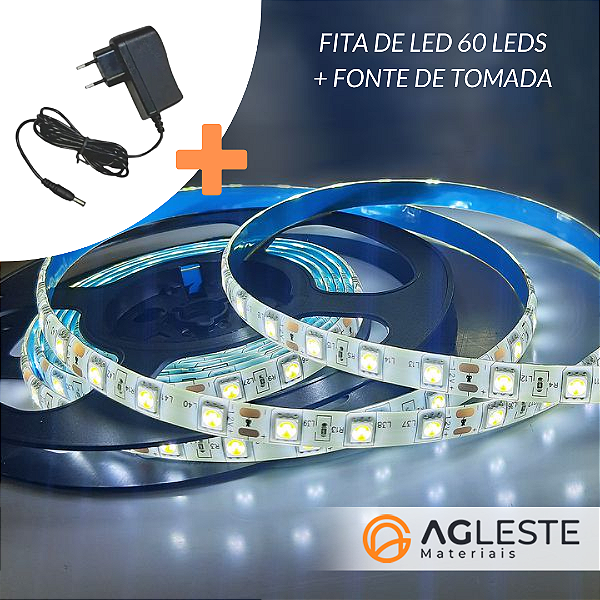 FITA DE LED 60LEDS + FONTE DE TOMADA