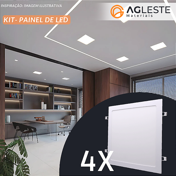 KIT 4 PAINEL DE LED - BRANCO QUENTE/ BRANCO FRIO/ BRANCO NEUTRO