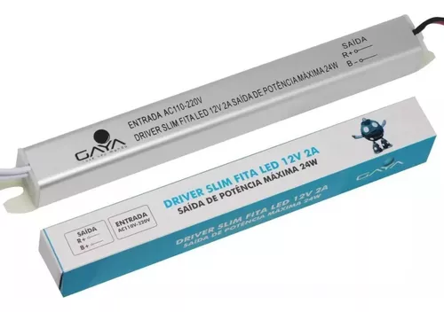 DRIVER SLIM 2A - MDRIVER SLIM 2A 12V 24W ENTRADA BIVOLT IP20 - GAYA - GY1170X 24W - GAYA