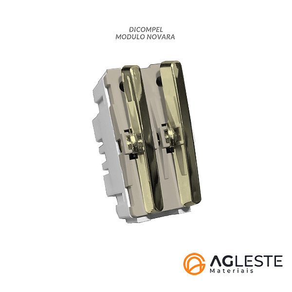 MODULO INTERRUPTOR DUPLO SIMPLES (ESPECIAL) - DICOMPEL NOVARA GOLD