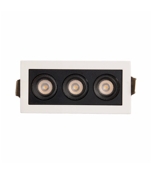 SPOT LINEAR FOCCO EMBUTIR ANTIOFUSCANTE NEO II 3 - 3000K BRANCO QUENTE - BRANCO C/ PRETO - DELIS - DS4907