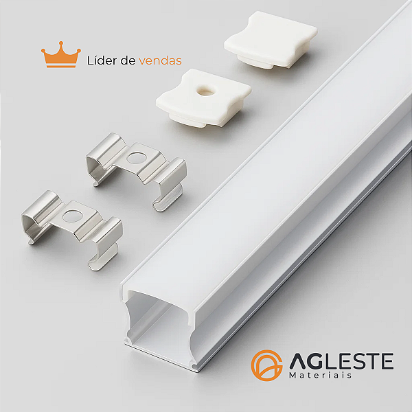 (C3) Perfil De Sobrepor 17x15 Branco 1 Metros - Ag Imports