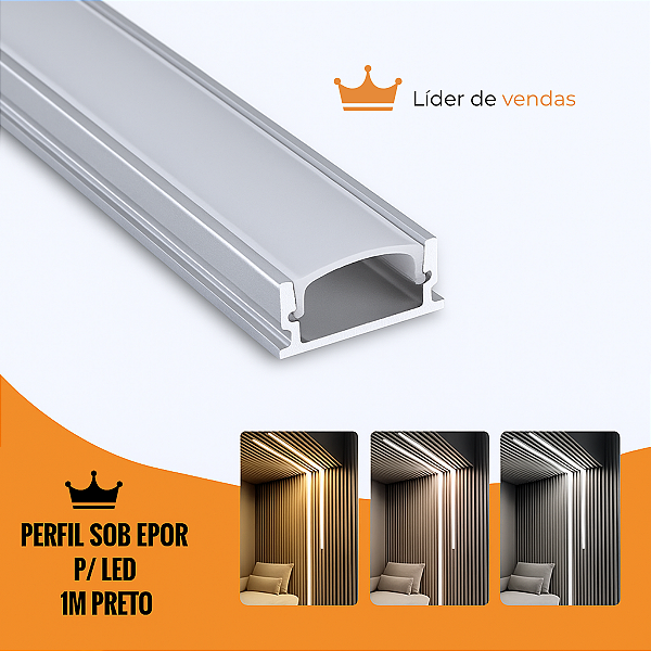 (B5) Perfil Slim Sobrepor 17x7mm Branco 1m – Agimports