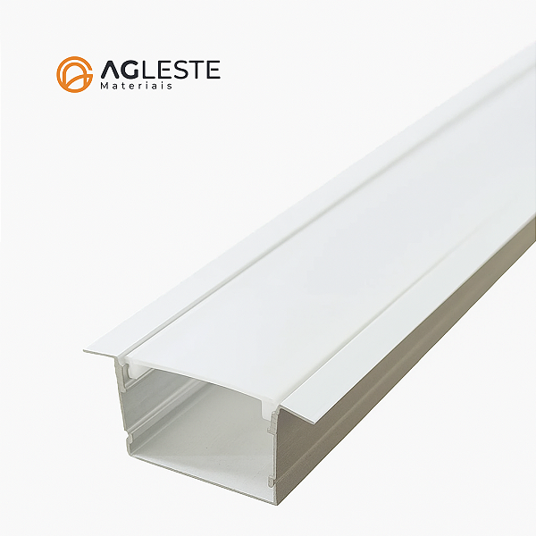 Perfil Embutir com Aba 30x20mm Branco 1m – Agimports