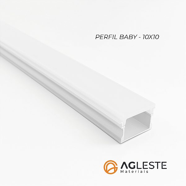 (A4) Perfil Slim Embutir 10x10mm Branco 1m – Agimports