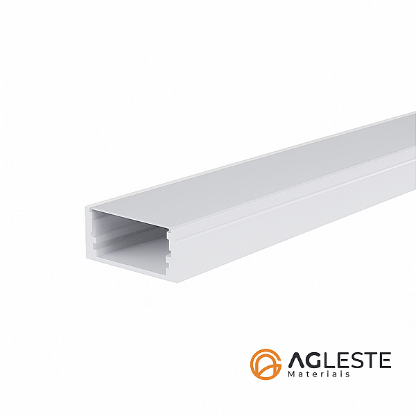 (A2) PERFIL DE SOBREPOR BRANCO COM DIFUSOR BRANCO  10X10 - 1 METRO - AGIMPORTS