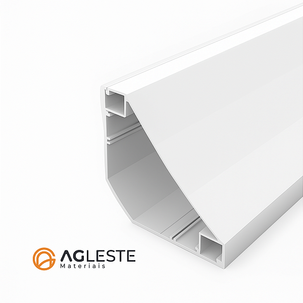 Perfil de Sobrepor Teto 97x60mm – 2 Vias Rodateto para Iluminação Direta e Indireta