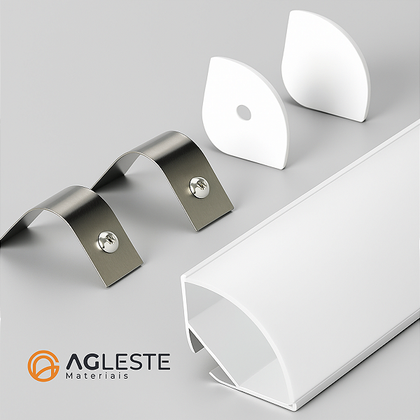 Perfil de Sobrepor Teto 90x34mm – 1 Via Rodateto para Fita LED