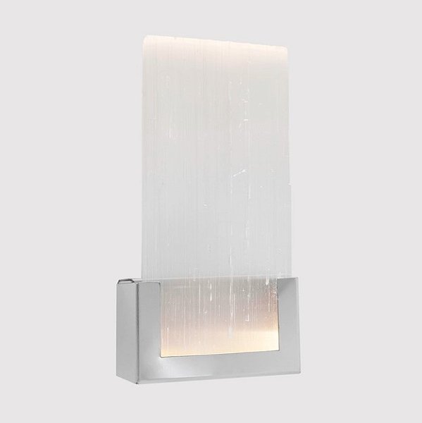 ARANDELA DE LED CRISTAL SELENITA 5W ROCHA CROMADA  - DNA ILUMINAÇÃO - ROCHA-ARA-CROM