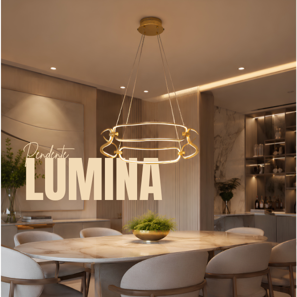 PENDENTE LUMINA DOURADO D60CM A9.5CM 1XLED 50W 3000K LIMITED - BB007G - BELLA