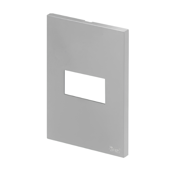 PLACA P/ 1 MODULO HORIZONTAL COM SUPORTE 4X2 - RECTA PRATA SATIN FOSCO