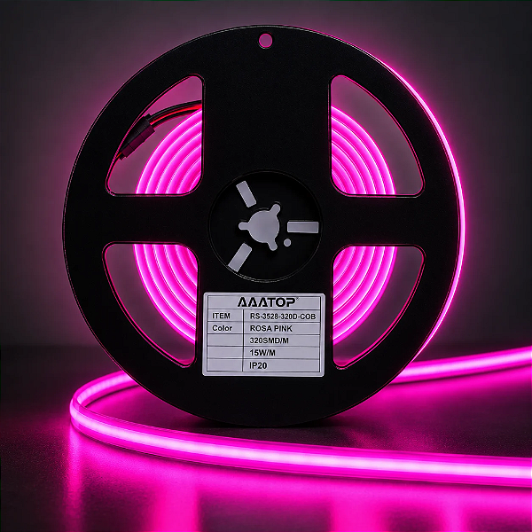 FITA DE LED 320SMD COB ROSA PINK IP20 15W/M - AAATOP - RS-3528-320D-COB