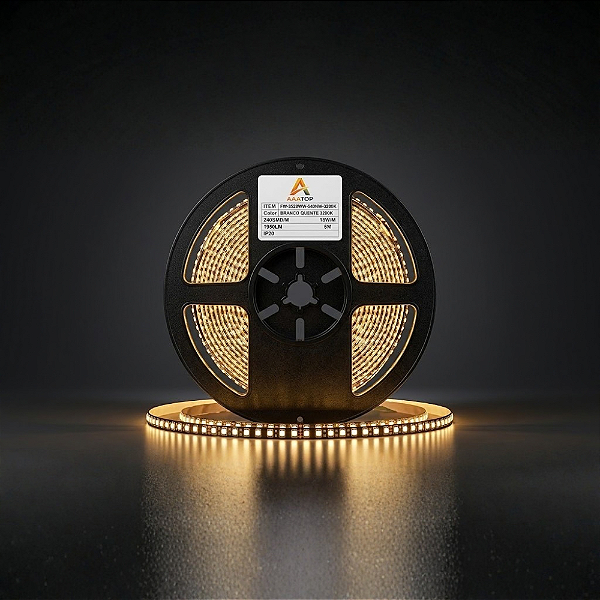 FITA DE LED 240SMD BRANCO QUENTE 3200K IP20 5 METROS 18W/M 1950LM - AAATOP - FW-3528WW-540NW-3200K