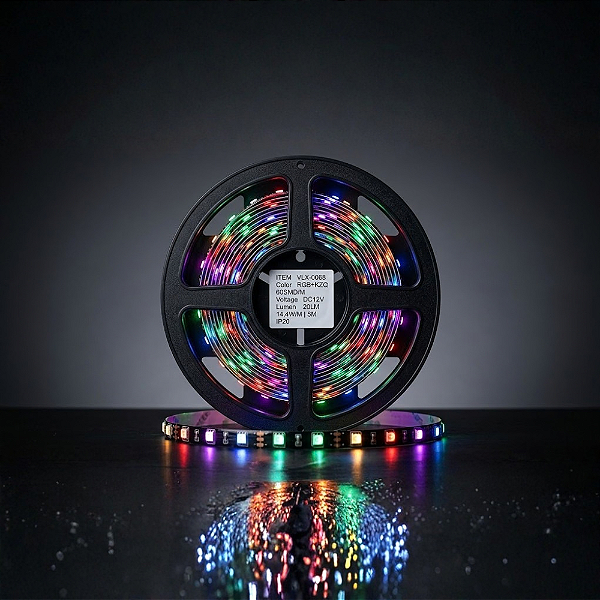 FITA DE LED 60SMD RGB DIGITAL RGB+KZQ 12V IP20 20Lm 5M 14,4W/M - VLX-0068