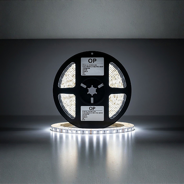 FITA DE LED 240SMD BRANCO NEUTRO 4000K IP20 5 METROS 22W/M 2000LM - OP - SL-DD2835-BN