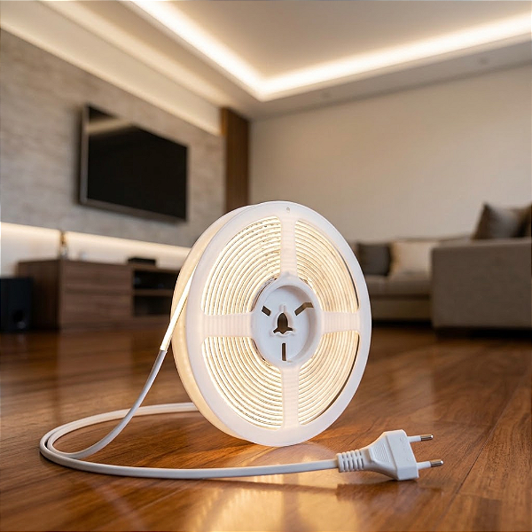FITA DE LED 360SMD COB 3000K BQ 1800LM/M 18W/M IP44 220V 10M IRC80 IP20 120º- OP - SL-FT2835-360COB-220V-41BQ