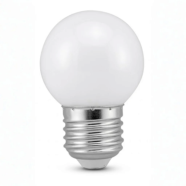 LAMPADA BOLINHA 3W BRANCO QUENTE G45 E27 BIVOLT- AAATOP - BULBOG453WBQ
