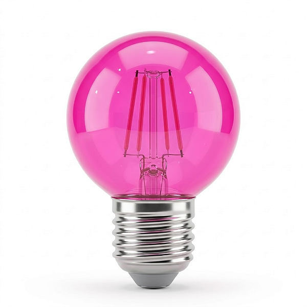 LAMPADA LED BOLINHA 1W 127V / 3W 220V ROSA BIVOLT - KIAN - 16610