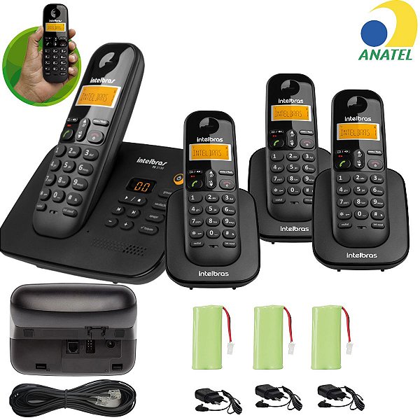 Kit De Telefone Fixo De Mesa S Fio Bina E 3 Ramal|Intelcompras -  INTELCOMPRAS