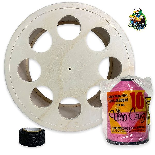 Kit Carretilha 14 Polegadas Linha 10 6.000 Jardas Fita Protetora de Dedo
