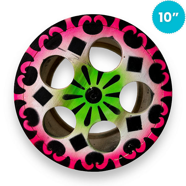 Carretilha de Madeira 10 Polegadas (25cm) Rolamento