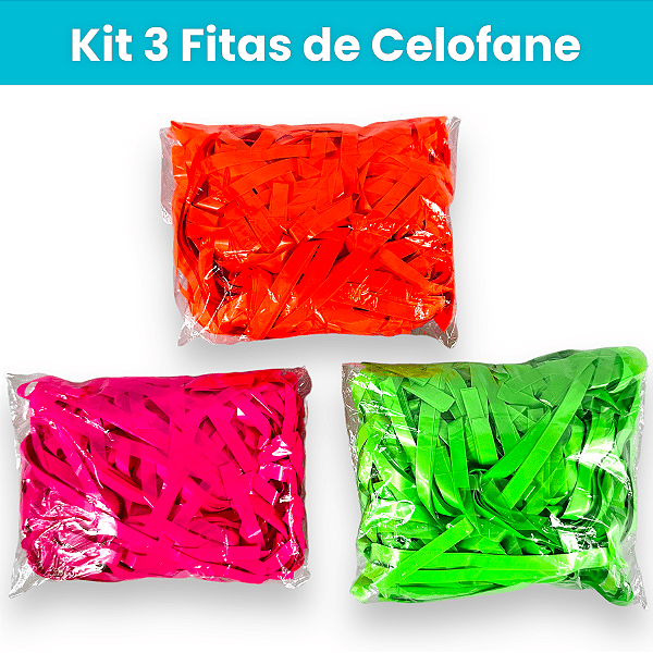 Kit 3 Fitas de Plástico Celofane Para Rabiola 50cm x 0,05cm