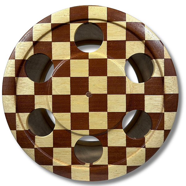 Carretilha Chilena Madeira Marchetada 10 Polegadas (25cm)