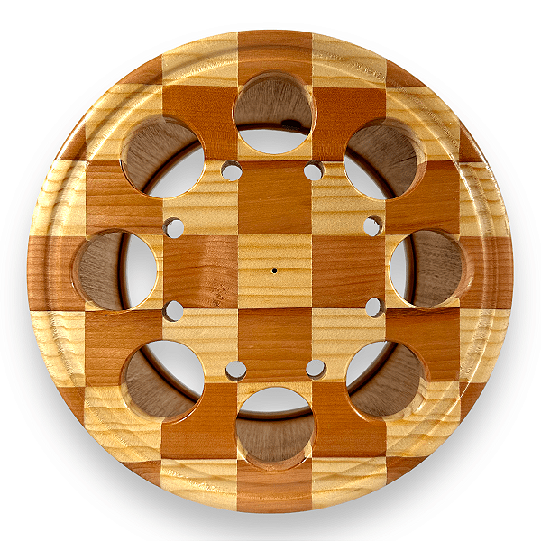 Carretilha Chilena Madeira Marchetada 10 Polegadas (25cm)