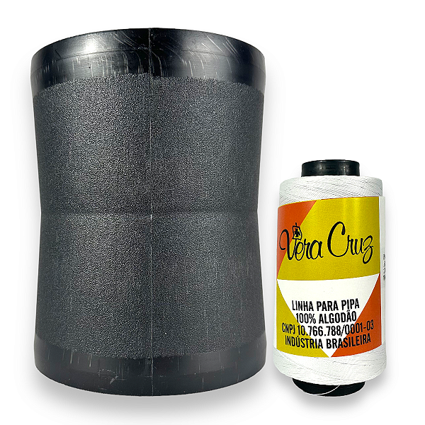Kit Linha Vera Cruz Fio 04 1500 Jardas Porta Linha GG Preto