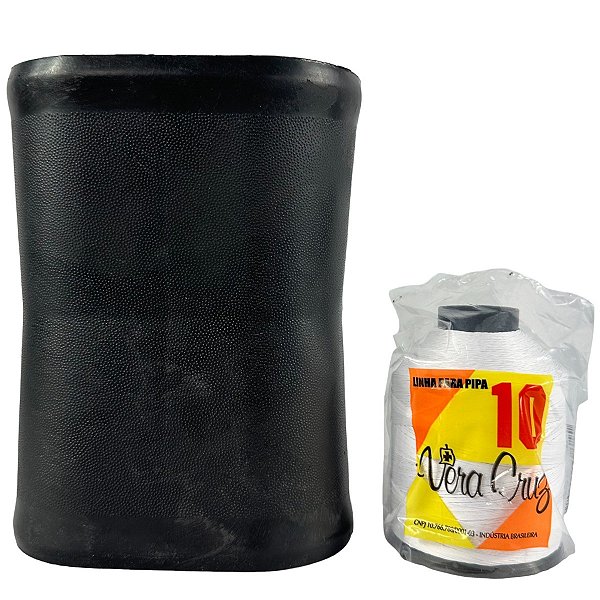 Kit Linha Vera Cruz Fio 10 1500 Jardas Porta Linha M Oval Preto