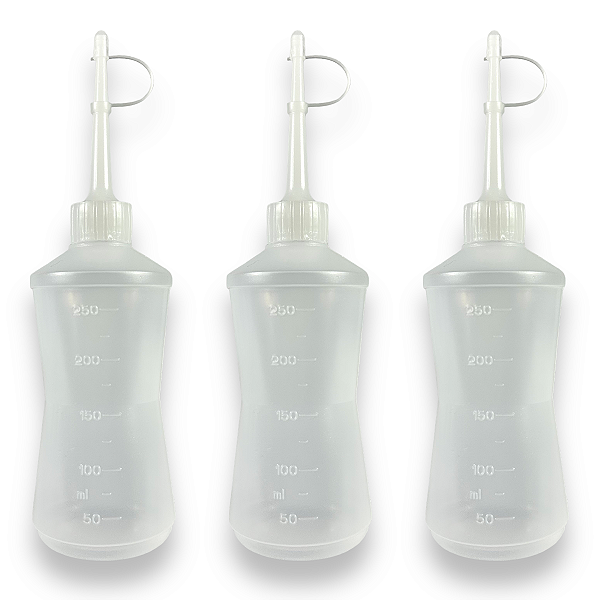 Kit 3 Tubo Almotolia Aplicador Para Líquidos 250ml Bico Reto