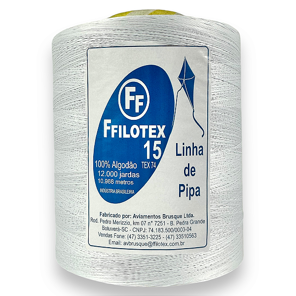 Linha Fio 15 Para Pipa 12000 Jardas Ffilotex Algodão Tex 74