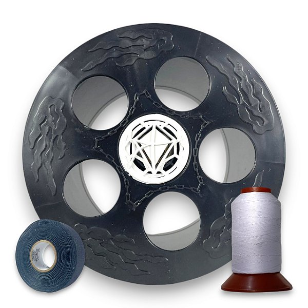 Kit Pipa Carretilha 15cm Linha 10 De 500 Jardas e Fita Dedo