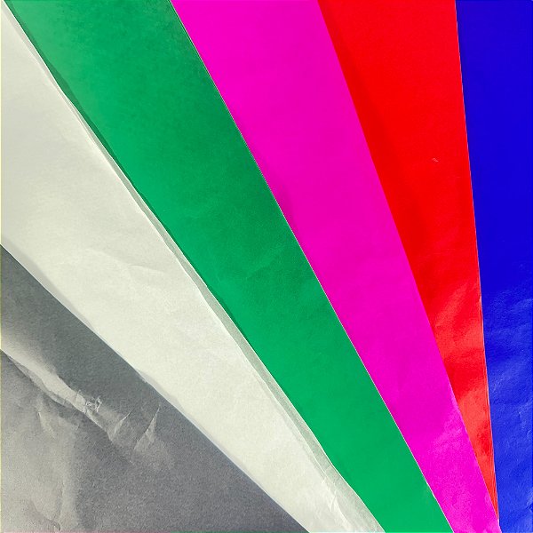 Folhas de Seda Para Pipa 50x70cm 100 Unidades Coloridas