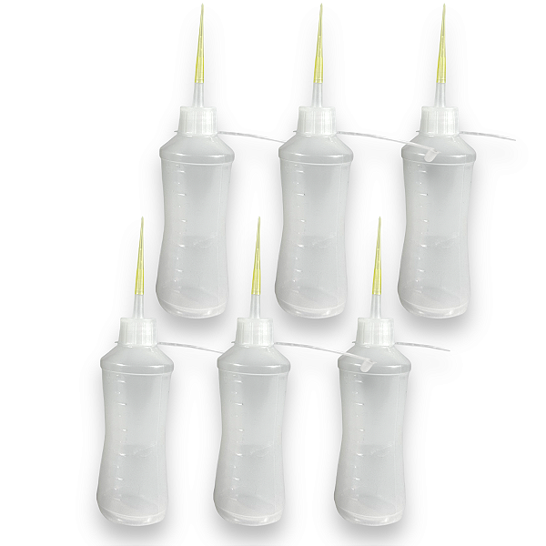Kit 6 Tubo Almotolia Aplicador Para Líquidos 120ml Bico Reto