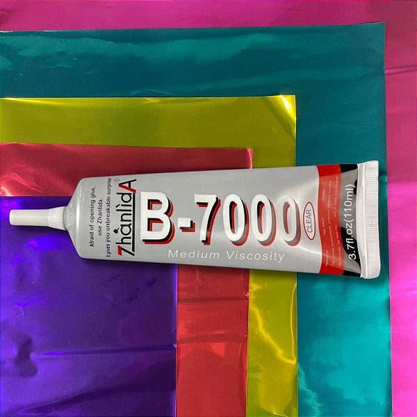 Kit 100 Papel Laminado Cores Mistas e Cola Extraforte B7000 Para Pipas