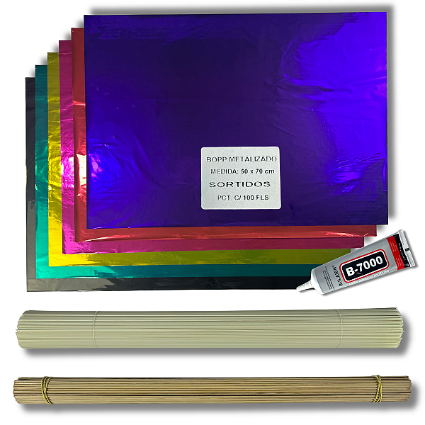 Kit Raia: Bambu 55cm, Fibra 2.0, Laminado 50x70cm e B7000