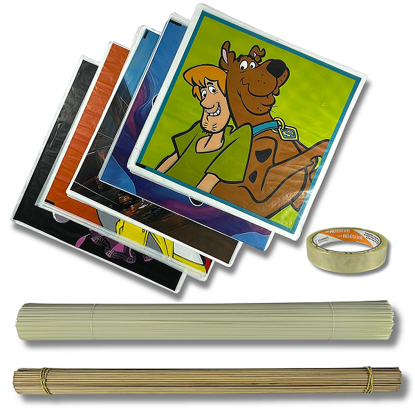 Kit Raia: Bambu 55cm, Fibra 2.0, Plástico Flechinha e Durex