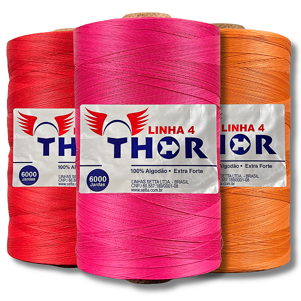 Linha Thor Fio 4 Para Pipa 6000 Jardas 100% Algodão Tex 115
